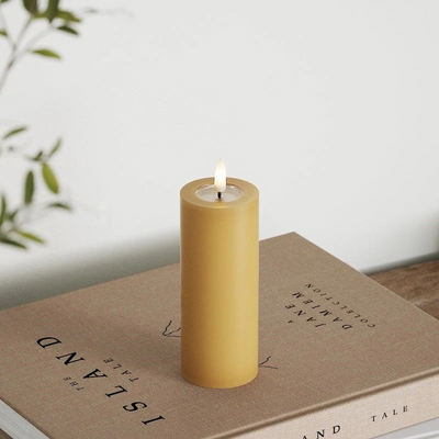 LED Pillar candle Ø 5 x 12.5 cm Curry