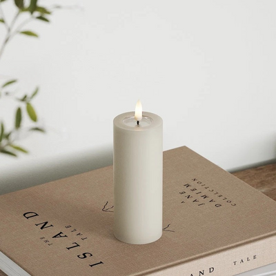 LED Pillar candle Ø 5 x 12.5 cm Sand