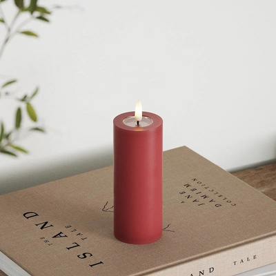 LED Pillar candle Ø 5 x 12.5 cm Bordeaux