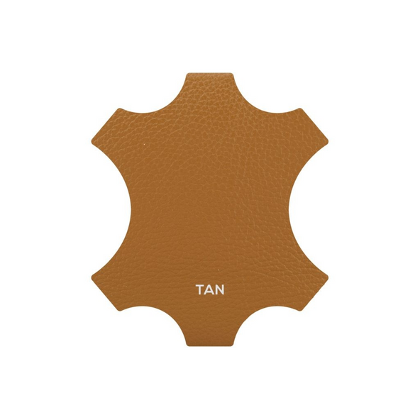 Large Leather Button Tan