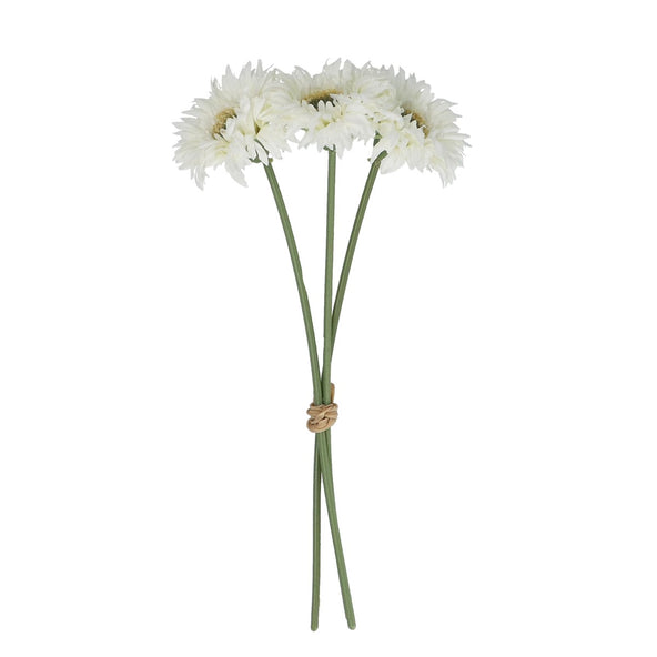 White Gerbera Set/3 Flower 26cm