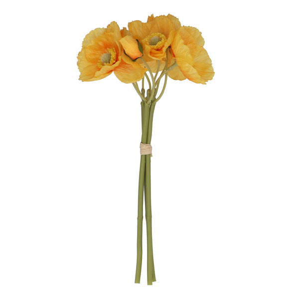 Yellow Poppy Set/3 Flower 27cm