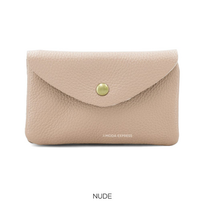 Large Leather Button Nude