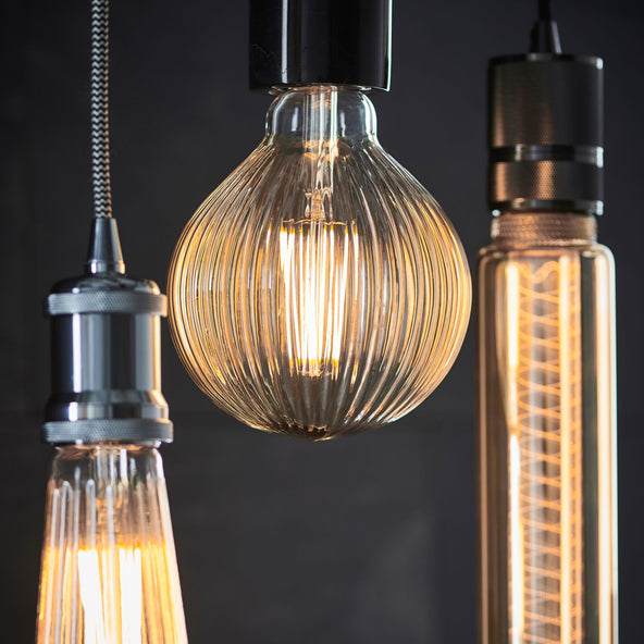 Light Bulb Ridged Ridged Bulb Amber – White Lotus Living