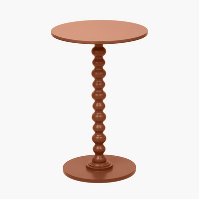 Terracotta Wood Bobble Side Table