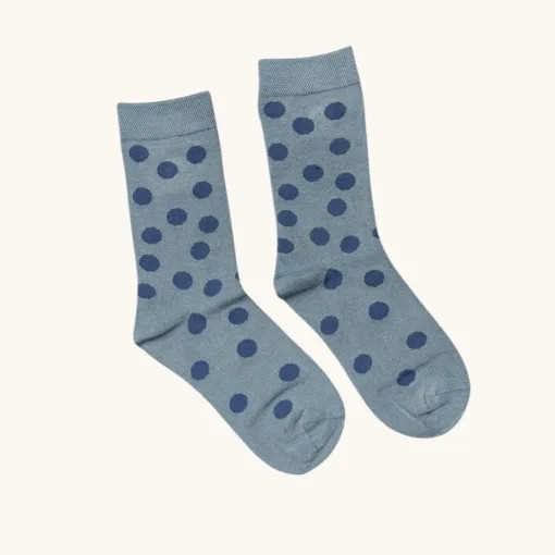 Cornflower & Petrol Spot Bamboo Socks