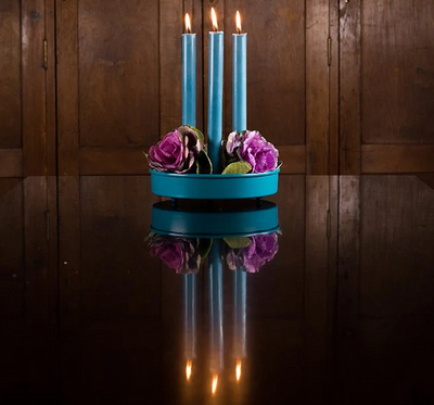 Eco Dinner Candles Petrol Blue