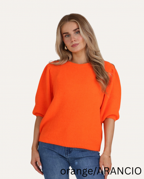 Baby Alpaca Puff Sleeve Jumper Orange