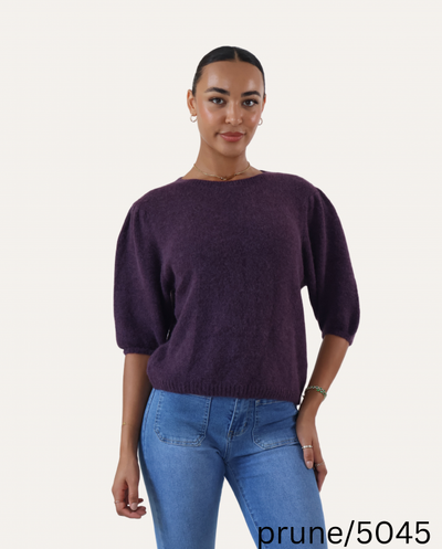 Baby Alpaca Puff Sleeve Jumper Prune