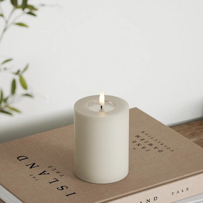 LED Pillar candle Ø 7.5 x 10 cm Sand