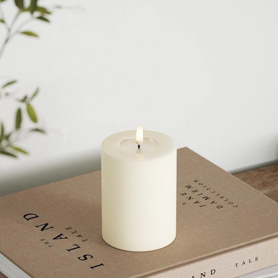 LED Pillar candle Ø 7.5 x 10 cm Cream