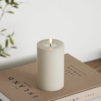 LED Pillar candle Ø 7.5 x 12.5 cm Sand