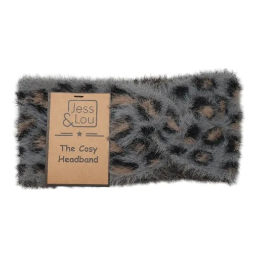Grey Cosy Animal Print Headband