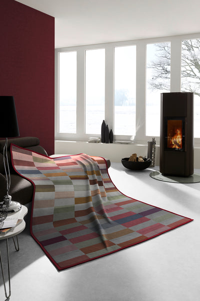 Ombre Abstract Blocks Bordeaux Throw
