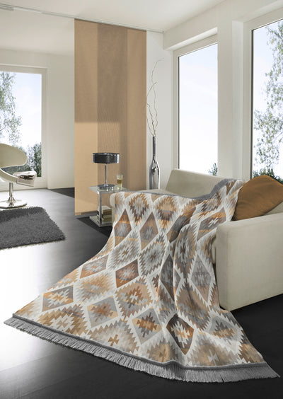Ikat Diamond Natural Throw