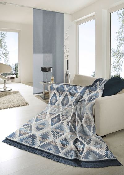 Ikat Diamond Blue Throw