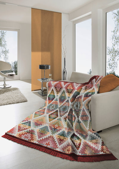 Ikat Diamond Bordeaux Throw