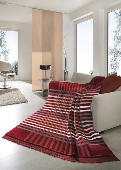 Border Check Red Throw