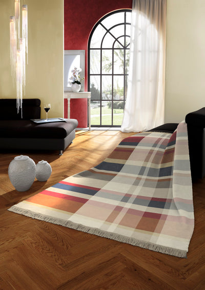 Oversized check Natural Throw