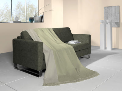 Texture semi plain Green Throw