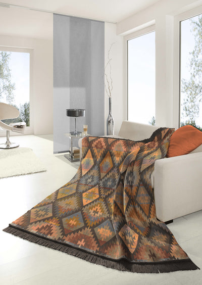 Ikat Diamond Charcoal/Orange