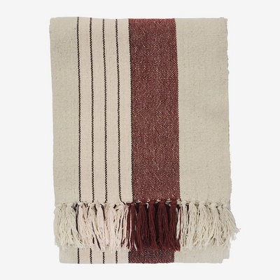 Old Rose Stripe Recycled Cotton Throw