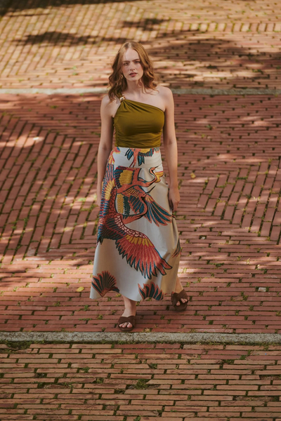 Crane Stone A-line Maxi Skirt