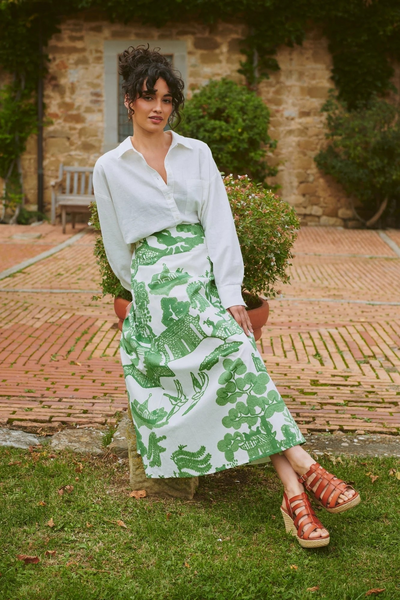 Giant Willow Green A-line Maxi Skirt
