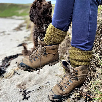 Alpaca Chunky Rib Knee Socks Sage