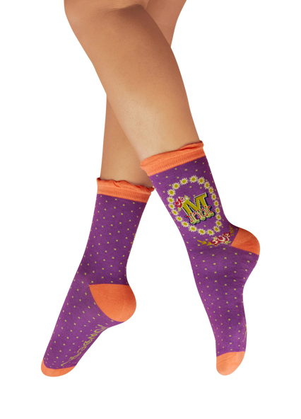 Powder Socks Letter M