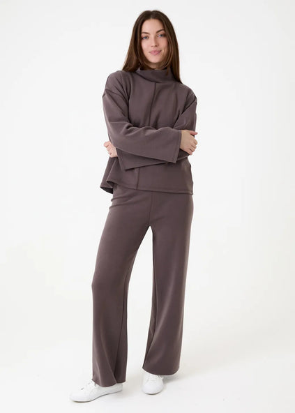 Luxe Jersey Straight Leg Trouser Mocha