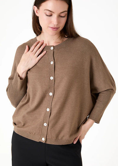 Cashmere Like Batwing Cardigan Mink