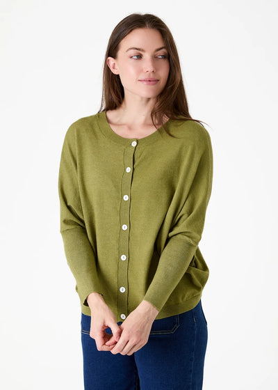 Cashmere Like Batwing Cardigan Moss Green