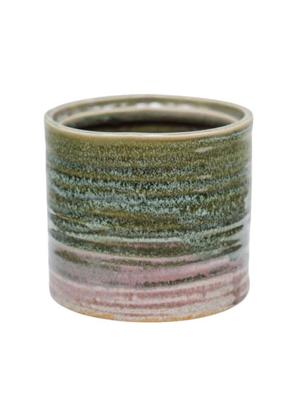 Avonlea Green Rippled Planter H13cm D13cm