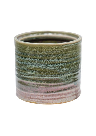 Avonlea Green Rippled Planter H13cm D13cm