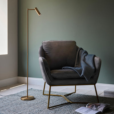 Reading Floor Lamp Satin Brass