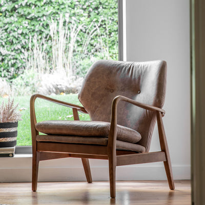 Jedburgh Brown Leather Armchair