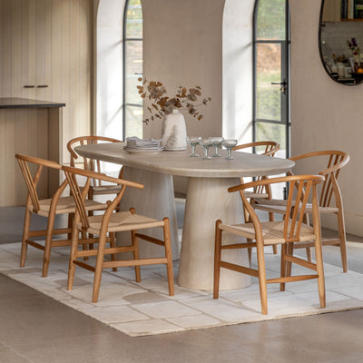 Pedham Dining Table Oval Sandstone