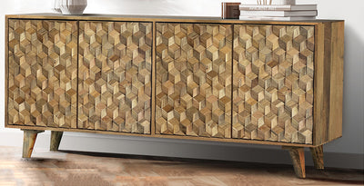 4 Door Sideboard Mango Wood. D40 x W152 x H78 cm