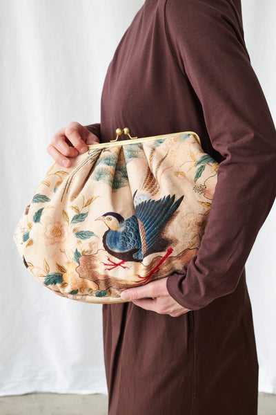 Hummingbird Nude Kiss Lock Clutch Bag