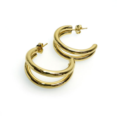 Radiance Hoops Gold Plated Stainless Steel Earrings