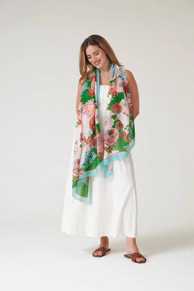 Kitsch Bouquet Green Scarf