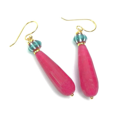 Handcrafted Gemstone Earrings – 18K Gold-Plated