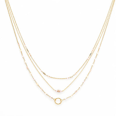 Handcrafted Gemstone Necklace with 18K Gold Platin