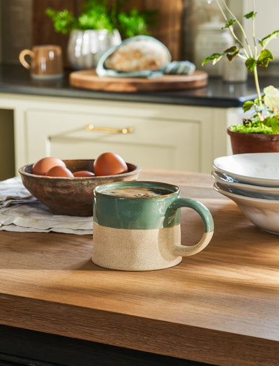 Bladon Half Glazed Mugs Rosemary