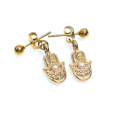 18K Gold Plated Stainless Steel Earrings Hand