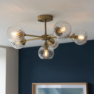 Alcombe Ceiling Light Brass
