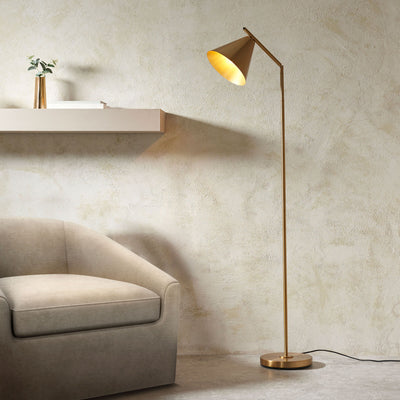 Calgary Floor Lamp Antique Brass