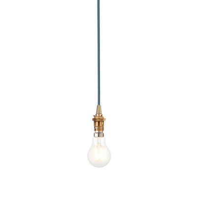 Elmer Brass Ceiling Rose and Blue Flex