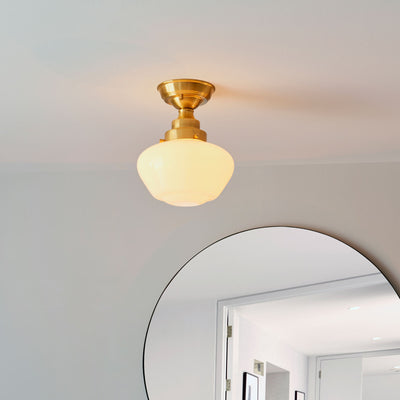 Camrose Ceiling Light Brass with Opal Glass